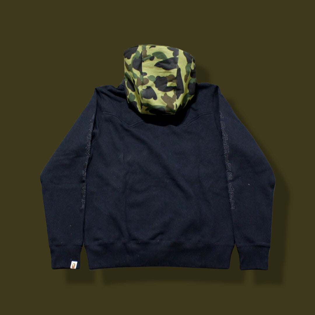 Embroidery wide zip hoodie